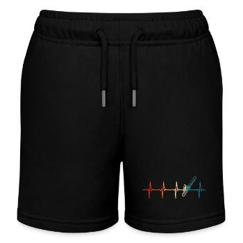 Kettensäge Herzschlag Holzfäller Holz Stabschläger - Kinder Organic Joggingshorts Mini Bolter von Stanley/Stella - Schwarz - Vorne