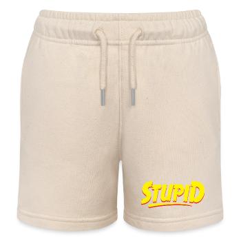 Stupid Typography Graphic - Kids Organic Sweat Shorts by Stanley/Stella - soft Ecru - Front