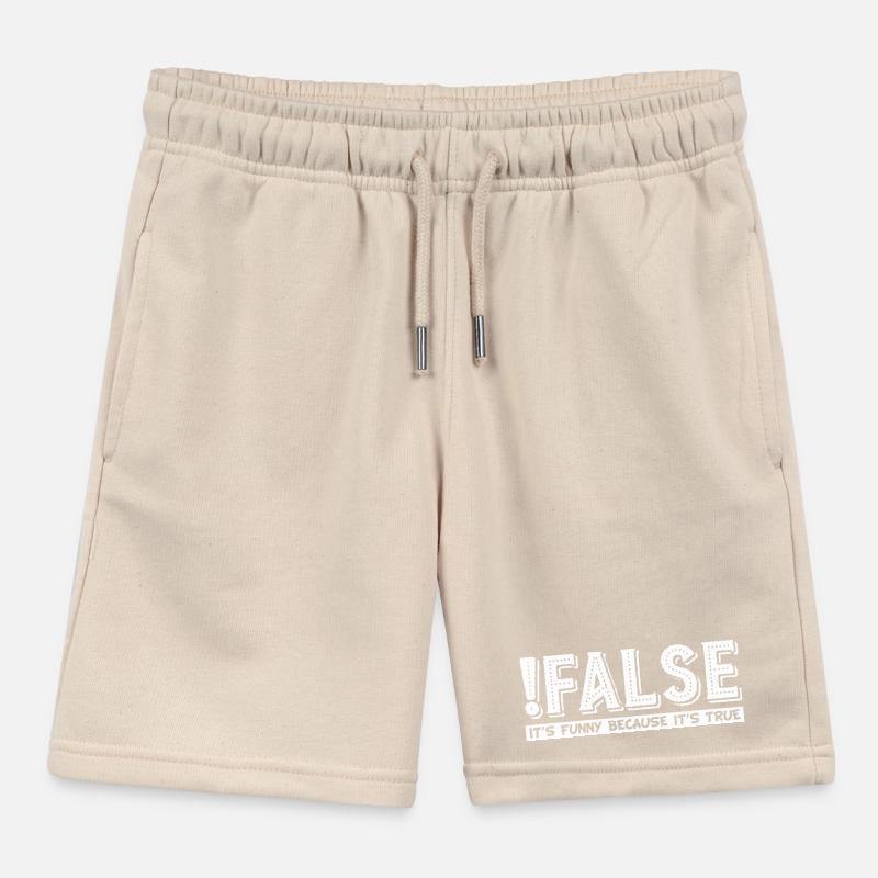 False It's Funny Because It's True grapic Kids Organic Sweat Shorts by Stanley/Stella