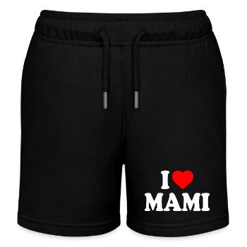 I love mami - Kids Organic Sweat Shorts by Stanley/Stella - black - Front