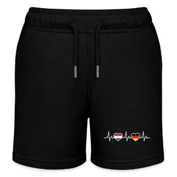Niederlande Deutschland Herzschlag Niederländer - Kinder Organic Joggingshorts Mini Bolter von Stanley/Stella - Schwarz - Vorne
