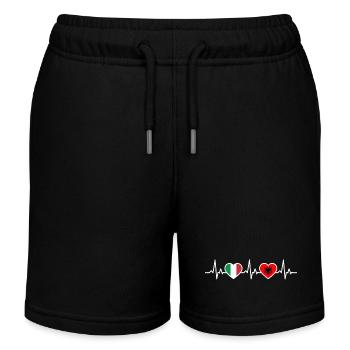 Albanie Italie Drapeau albanais de battement de cœur - Short de jogging enfant bio Stanley/Stella - noir - Devant