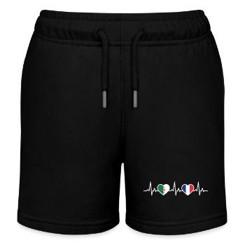 France Heartbeat Algeria - Kids Organic Sweat Shorts by Stanley/Stella - black - Front