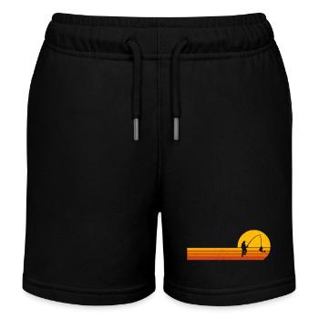 Angler Fischer Sonnenaufgang Angeln - Kinder Organic Joggingshorts Mini Bolter von Stanley/Stella - Schwarz - Vorne