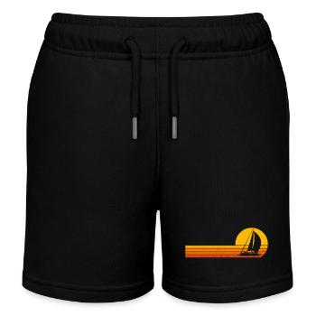 Segler Segelboot Sonnenaufgang Segeln - Kinder Organic Joggingshorts Mini Bolter von Stanley/Stella - Schwarz - Vorne