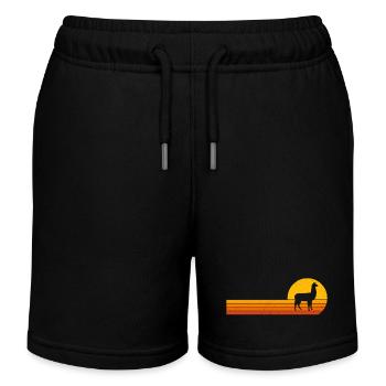 Sunrise retro alpaca - Kids Organic Sweat Shorts by Stanley/Stella - black - Front