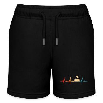Model Railway Retro Railway Locomotive - Kids Organic Sweat Shorts by Stanley/Stella - black - Front
