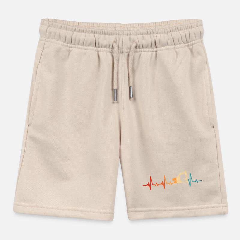 Retro Bagger Baggerfahrer Baustelle Kinder Organic Joggingshorts Mini Bolter von Stanley/Stella