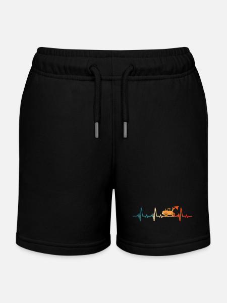 Radladerfahrer Herzschlag Retro Radlader - Kinder Organic Joggingshorts Mini Bolter von Stanley/Stella - Schwarz