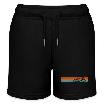 fahrrad retro radfahrer radsport - Kinder Organic Joggingshorts Mini Bolter von Stanley/Stella - Schwarz - Vorne
