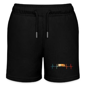 Camion rétro conducteur de cœur de camion - Short de jogging enfant bio Stanley/Stella - noir - Devant