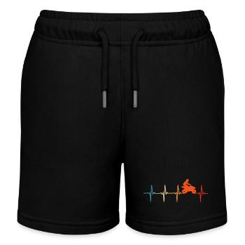 Retro Quad Fahrer Herzschlag Quad Bike - Kinder Organic Joggingshorts Mini Bolter von Stanley/Stella - Schwarz - Vorne