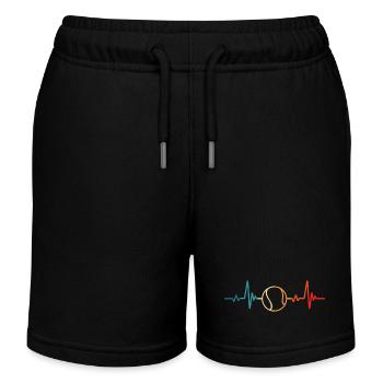 Tennis Herzschlag Tennisschläger Tennisspiel - Kinder Organic Joggingshorts Mini Bolter von Stanley/Stella - Schwarz - Vorne