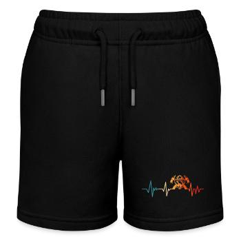 Pompier battement de cœur pompier pompier - Short de jogging enfant bio Stanley/Stella - noir - Devant
