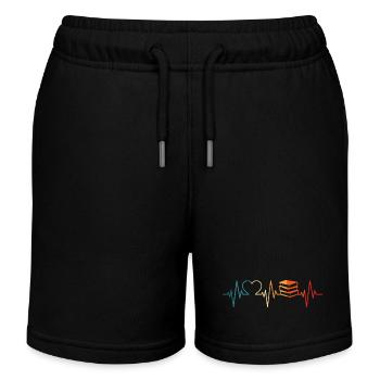 Bücherwurm Leseratte Bücher Herzschlag Lesen - Kinder Organic Joggingshorts Mini Bolter von Stanley/Stella - Schwarz - Vorne