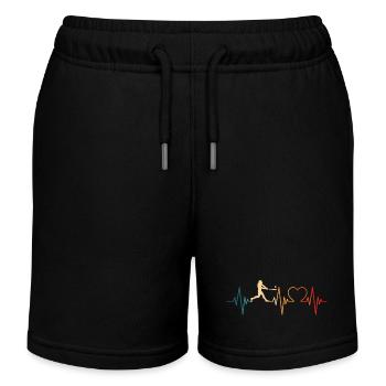 Baseball Heartbeat Heart ECG Baseballer - Short de jogging enfant bio Stanley/Stella - noir - Devant