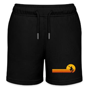 Skater Sunrise Skateboard - Kids Organic Sweat Shorts by Stanley/Stella - black - Front