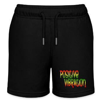 Positive vibration - Kids Organic Sweat Shorts by Stanley/Stella - black - Front