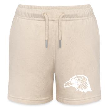 Clever vintage raven head - Kids Organic Sweat Shorts by Stanley/Stella - soft Ecru - Front