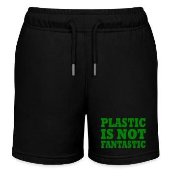 Plastic is not fantastic - Kids Organic Sweat Shorts by Stanley/Stella - black - Front