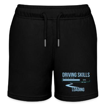 Motorists driving skills loading funny saying - Kids Organic Sweat Shorts by Stanley/Stella - black - Front