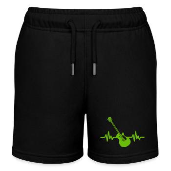 Herzschlag Gitarre - Rock 'n' Roll Punk Band Metal - Kinder Organic Joggingshorts Mini Bolter von Stanley/Stella - Schwarz - Vorne
