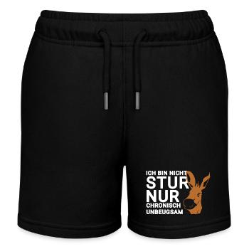Ich Bin Stur - Lustiger Spruch - Kinder Organic Joggingshorts Mini Bolter von Stanley/Stella - Schwarz - Vorne