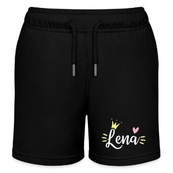 Lena Nom Couronne - Short de jogging enfant bio Stanley/Stella - noir - Devant