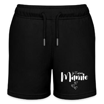 je t aime Mamie - cadeau pour grand mere - Short de jogging enfant bio Stanley/Stella - noir - Devant