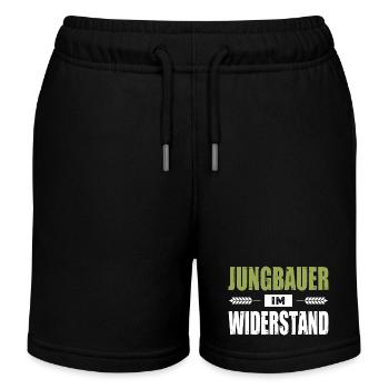 Jungbauer Im Widerstand Landwirt Demo Bauerndemo - Kinder Organic Joggingshorts Mini Bolter von Stanley/Stella - Schwarz - Vorne