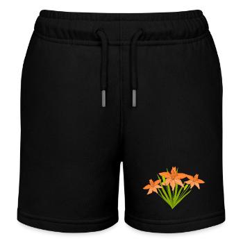 Nénuphars de feu - Short de jogging enfant bio Stanley/Stella - noir - Devant