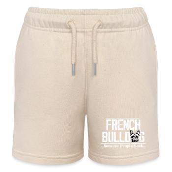 French Bulldog Because People Suck Owner Frenchie - Kinder Organic Joggingshorts Mini Bolter von Stanley/Stella - Natur - Vorne