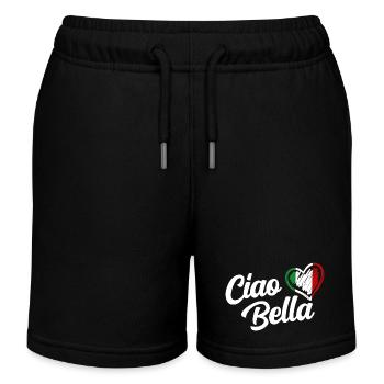Damen Ciao Bella Italienisch Hallo schönes Geschenk - Kinder Organic Joggingshorts Mini Bolter von Stanley/Stella - Schwarz - Vorne