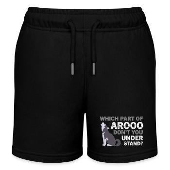 Husky Dog Which Part Of Arooo Don't You Understand - Kinder Organic Joggingshorts Mini Bolter von Stanley/Stella - Schwarz - Vorne