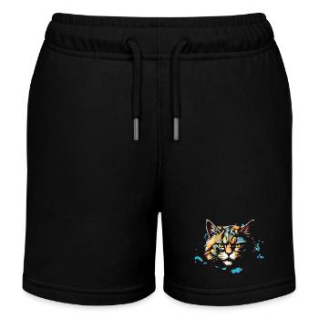 Cats - Kids Organic Sweat Shorts by Stanley/Stella - black - Front