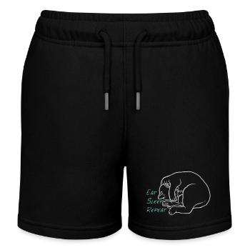 Eat sleep repeat - Kids Organic Sweat Shorts by Stanley/Stella - black - Front