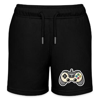 Controller Konsole Gamer Geschenk Comic Style Süß - Kinder Organic Joggingshorts Mini Bolter von Stanley/Stella - Schwarz - Vorne
