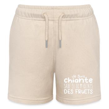 Woman who adores: Fruits. Funny Design Humor - Kids Organic Sweat Shorts by Stanley/Stella - soft Ecru - Front