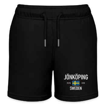 Jönköping - Sweden - Sverige Flag Coordinates - Kids Organic Sweat Shorts by Stanley/Stella - black - Front