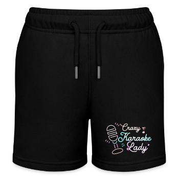 Crazy karaoke Lady chanteuse chanteuse - Short de jogging enfant bio Stanley/Stella - noir - Devant