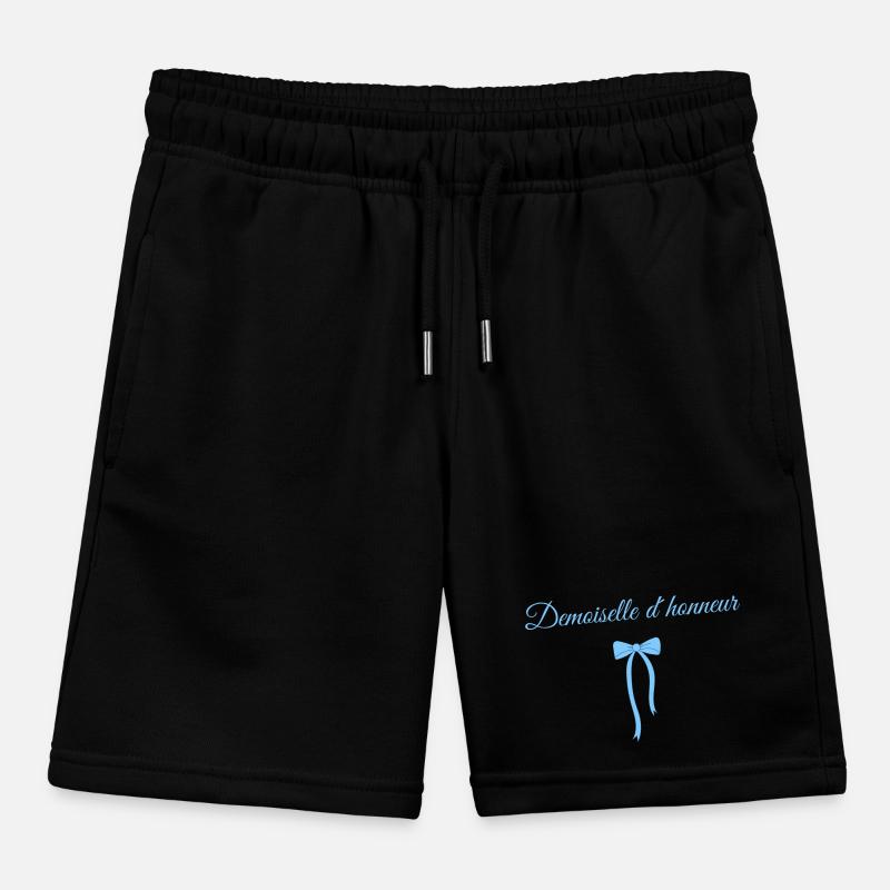 Blue Bow Bridesmaid Kids Organic Sweat Shorts by Stanley/Stella