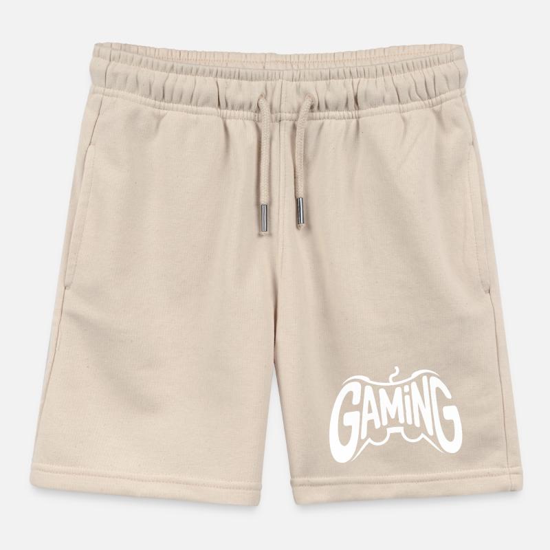 Gaming - Cool Controller Logo Kids Organic Sweat Shorts by Stanley/Stella