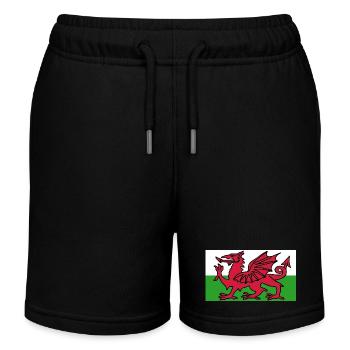 Welsh Flag - Flag of Wales - Kids Organic Sweat Shorts by Stanley/Stella - black - Front