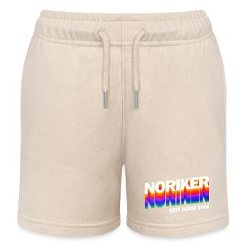 Noriker Pferde Design / Geschenkidee - Kinder Organic Joggingshorts Mini Bolter von Stanley/Stella - Natur - Vorne