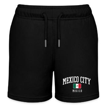Mexico City Typography Flag - Kids Organic Sweat Shorts by Stanley/Stella - black - Front