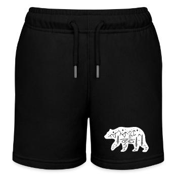 Ours blanc totem de la nature - Short de jogging enfant bio Stanley/Stella - noir - Devant