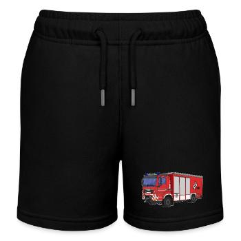 Véhicule de sauvetage de camions de pompiers - Short de jogging enfant bio Stanley/Stella - noir - Devant