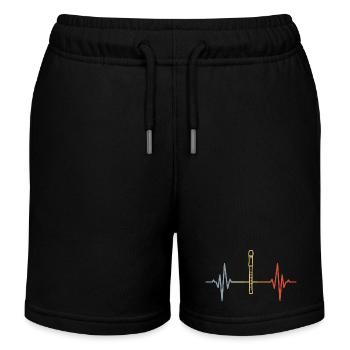 Flöte Herzschlag Retro - Kinder Organic Joggingshorts Mini Bolter von Stanley/Stella - Schwarz - Vorne