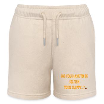 Bold Motivational Text Design - Kids Organic Sweat Shorts by Stanley/Stella - soft Ecru - Front