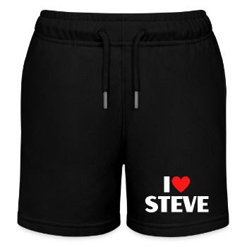 J'aime Steve Red Heart, fan du nom romantique - Short de jogging enfant bio Stanley/Stella - noir - Devant
